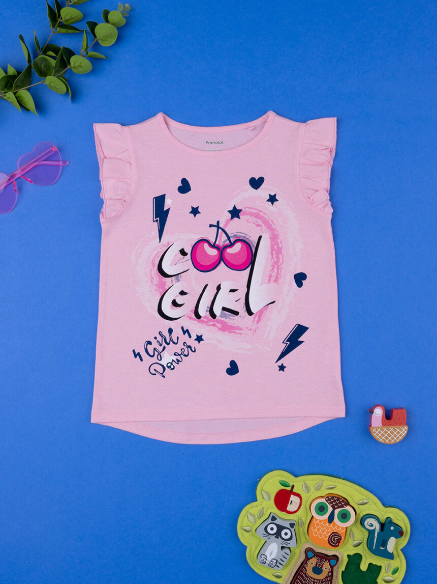 T-shirt senza maniche bambina rosa con stampa - Prénatal
