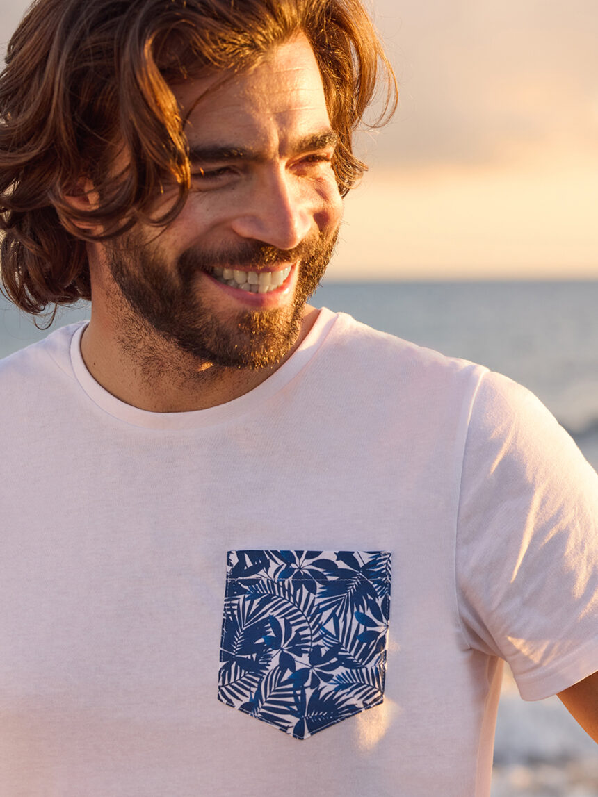 T-shirt da uomo in cotone tropical pocket - Prénatal