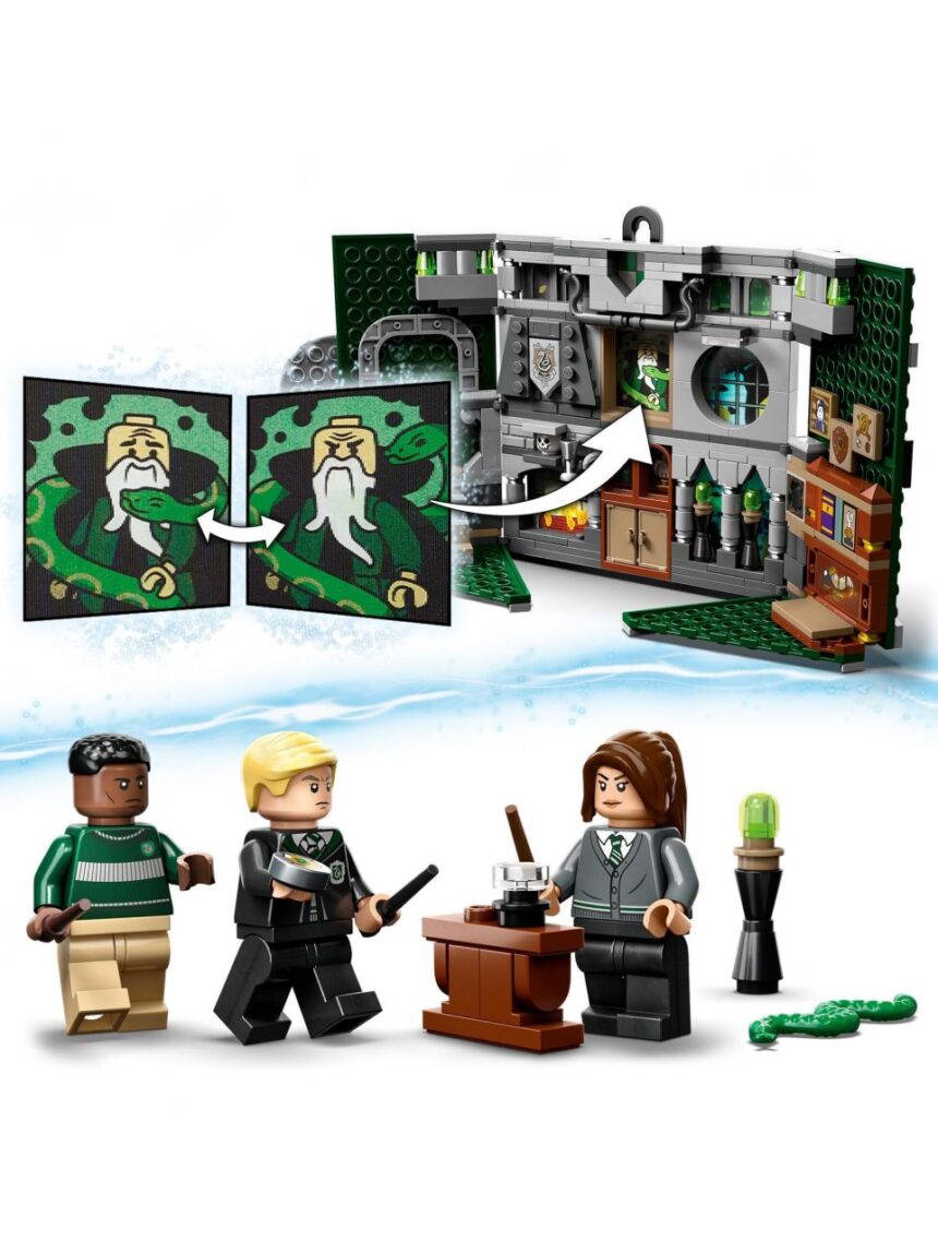Stendardo della casa serpeverde da parete - sala comune castello di hogwarts - lego harry potter - LEGO