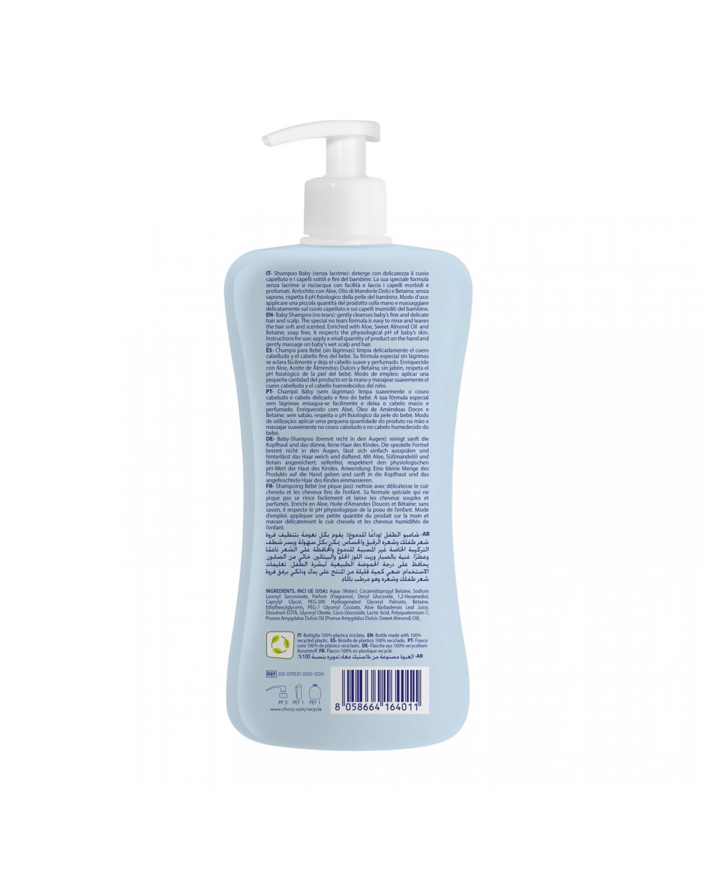 Baby shampoo natural sensation 500ml - chicco - Chicco