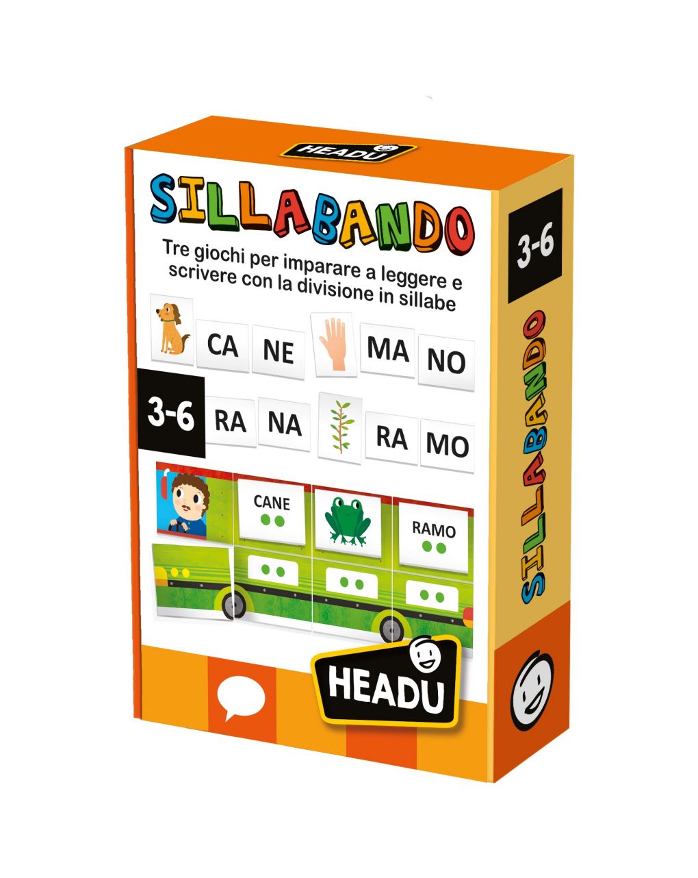 Sillabando. tre giochi per imparare a leggere e scrivere con la divisione in sillabe 3/6 anni - headu - Headu