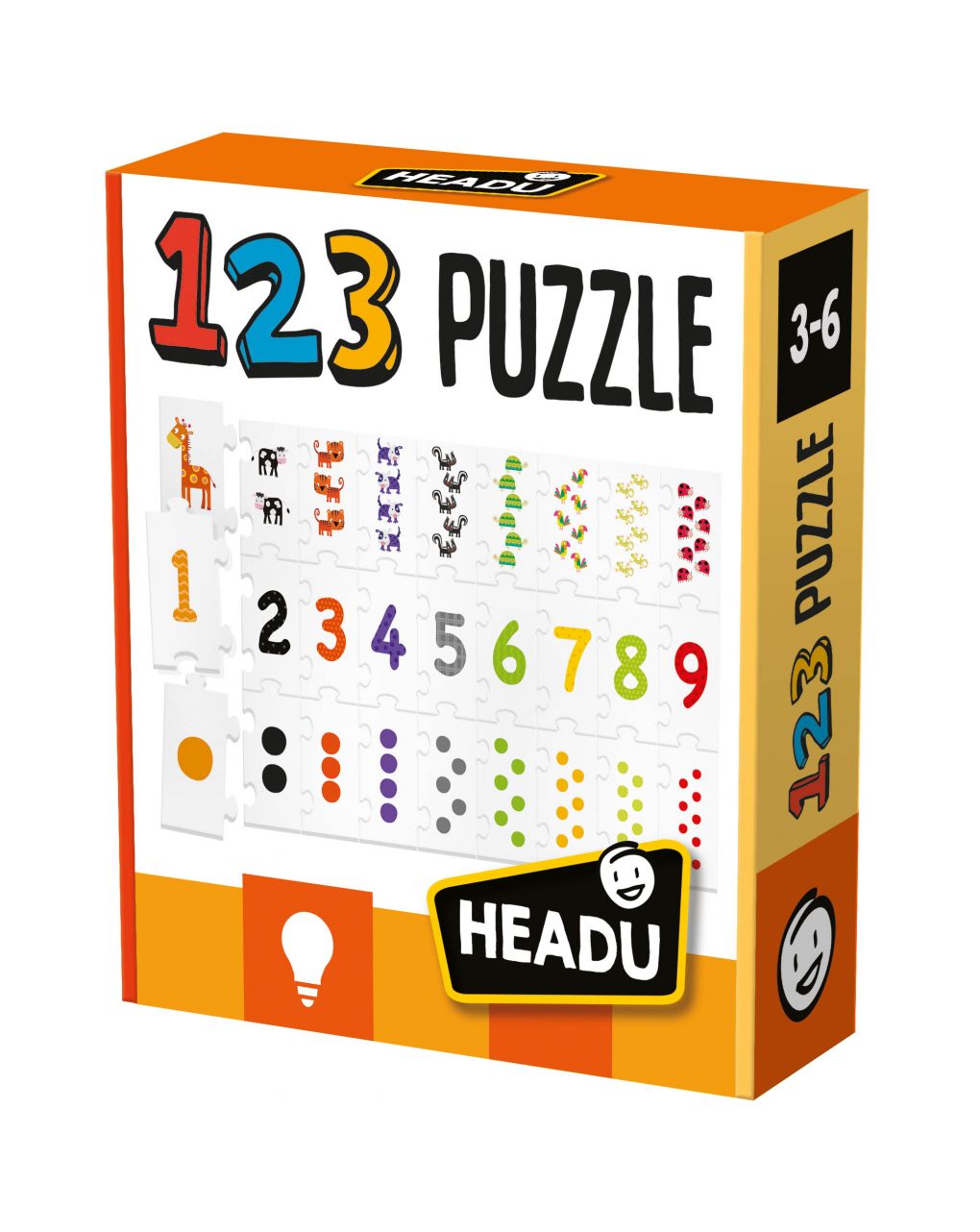 123 puzzle new. numeri e quantità in sequenza! 3/6 anni - headu