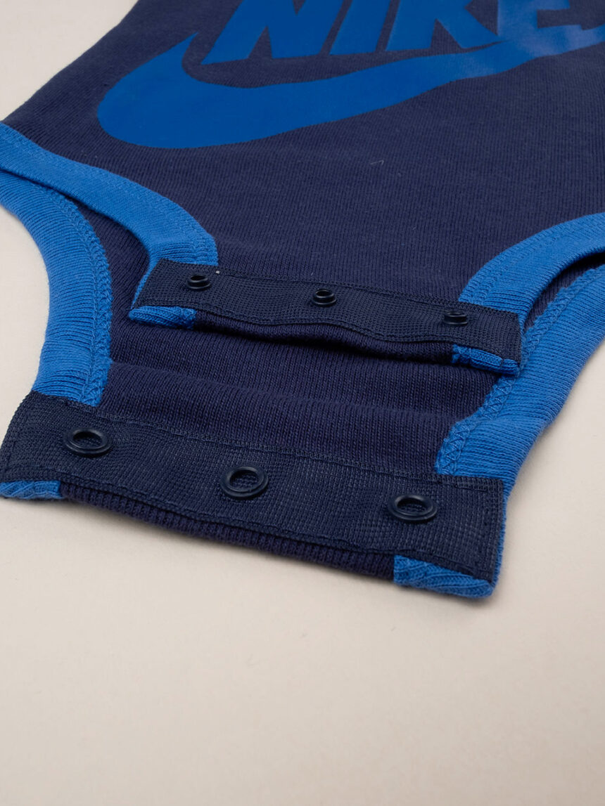 Set 3 pezzi nike neonato cappellino + body + scarpe blu - Nike
