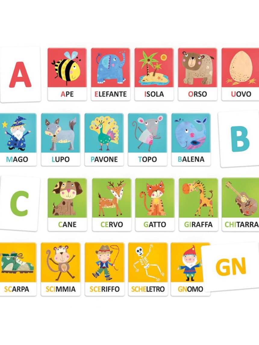 Flashcards alfabeto tattile e fonetico montessori. leggi tocca e ascolta 2/5 anni - headu - Headu