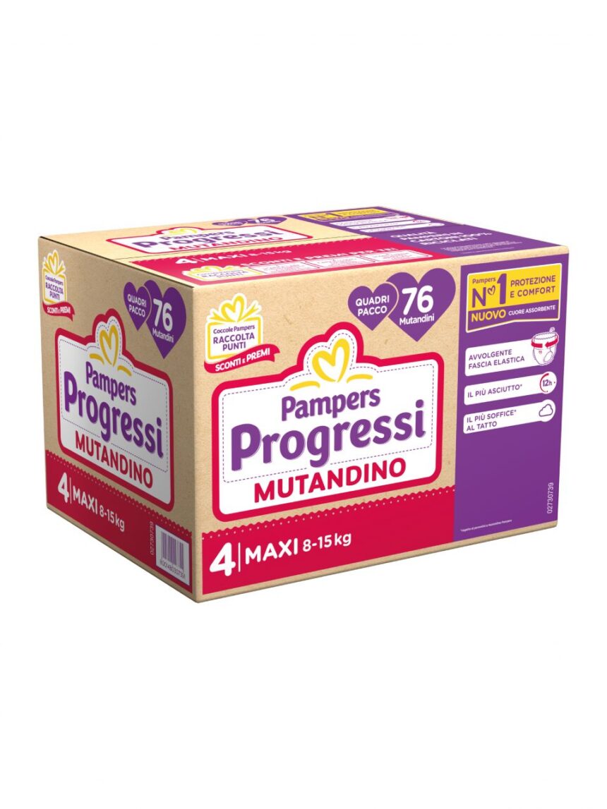 Progressi mutandino taglia 4 maxi quadri pacco x76 - pampers - Pampers