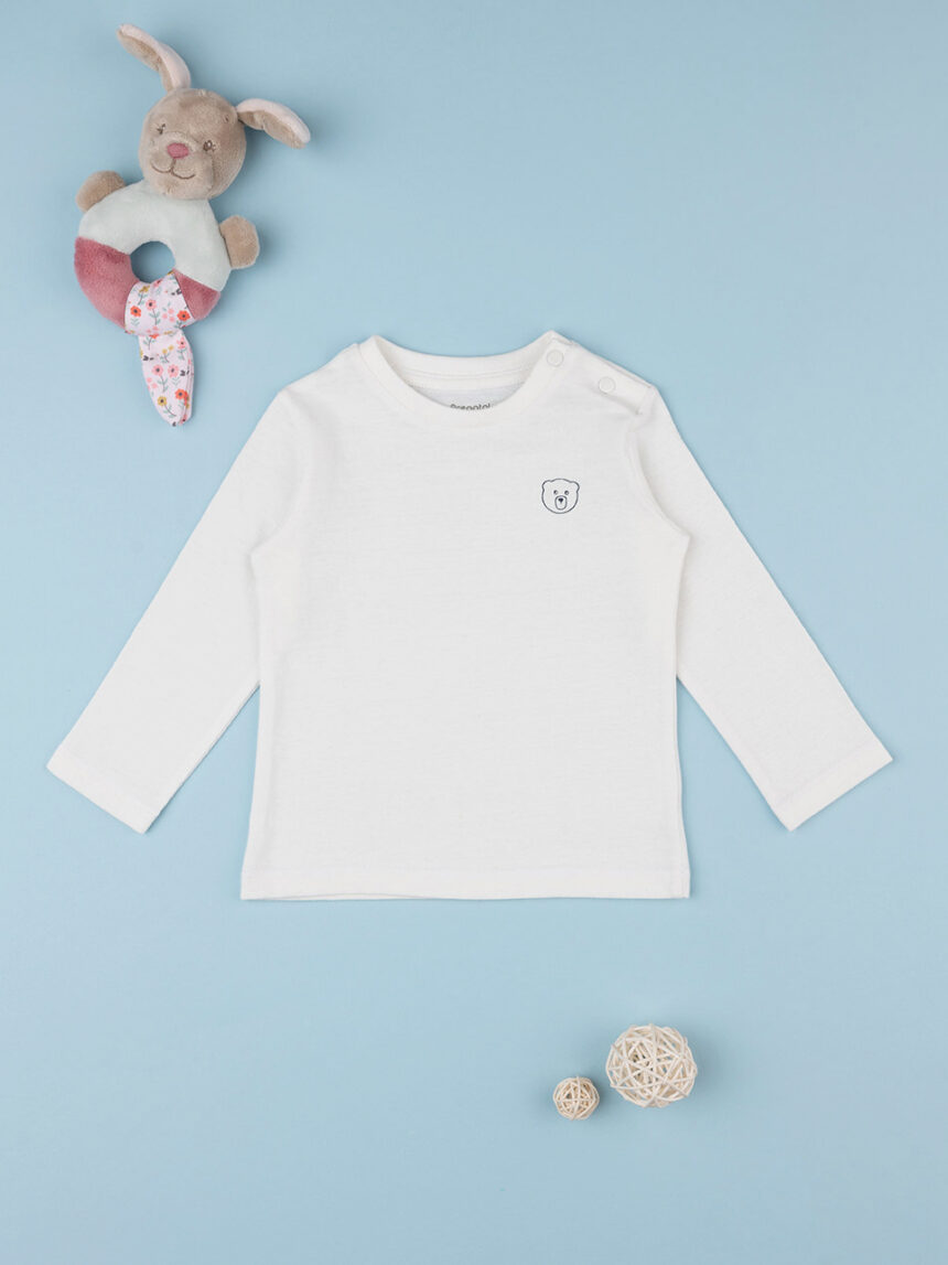 T-shirt bimbo bianca "teddy" - Prénatal