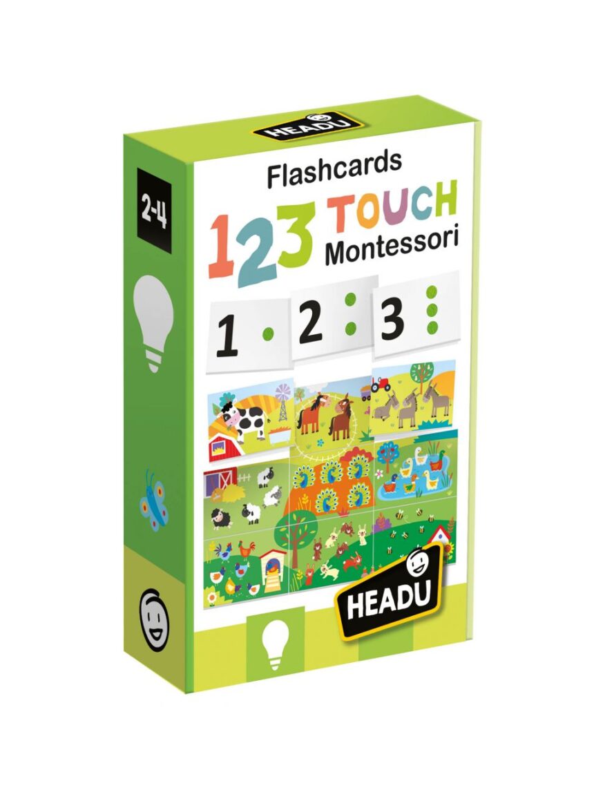 Flashcards 123 touch montessori. tocca e impara 2/4 anni - headu - Headu
