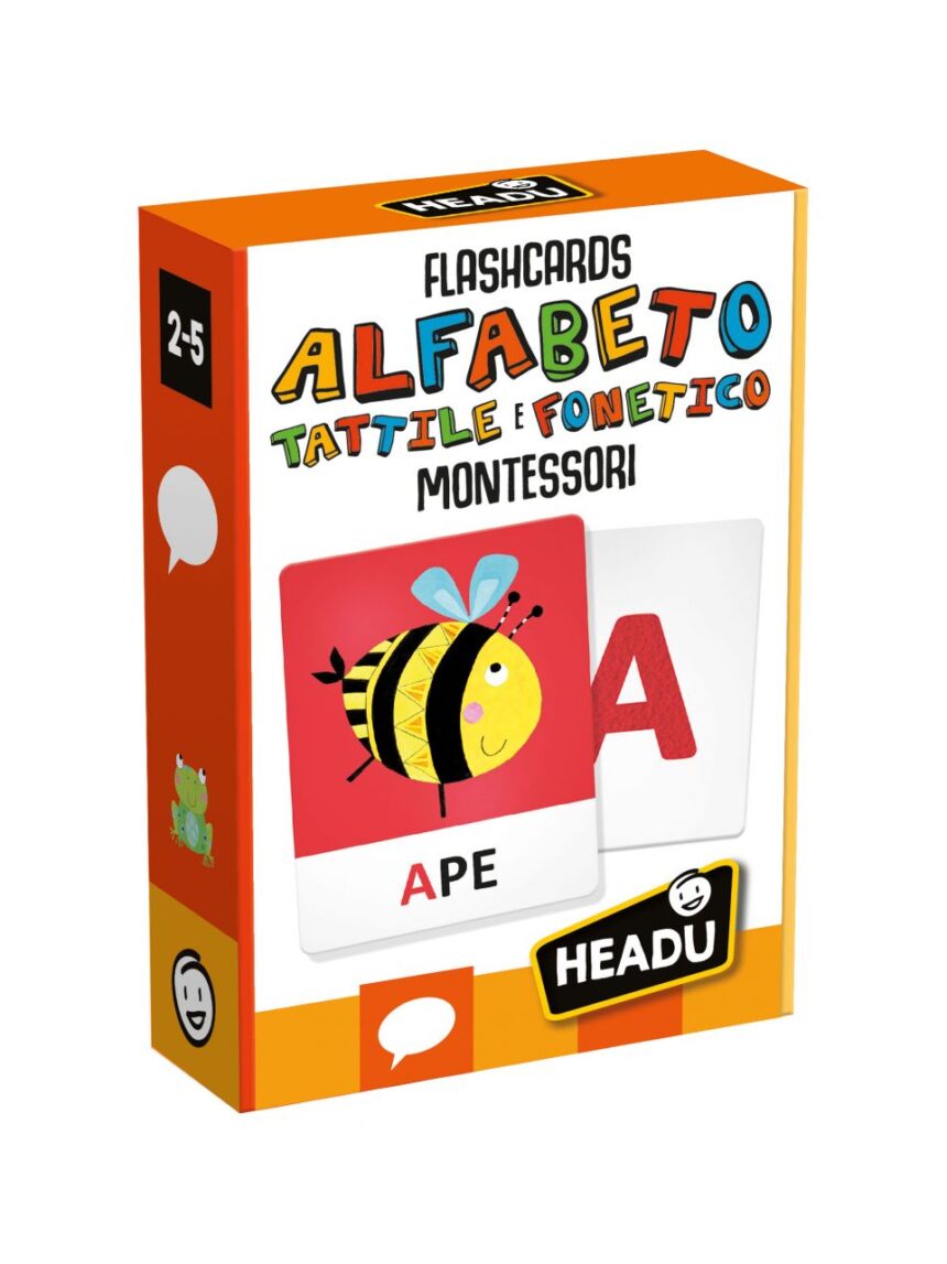 Flashcards alfabeto tattile e fonetico montessori. leggi tocca e ascolta 2/5 anni - headu - Headu
