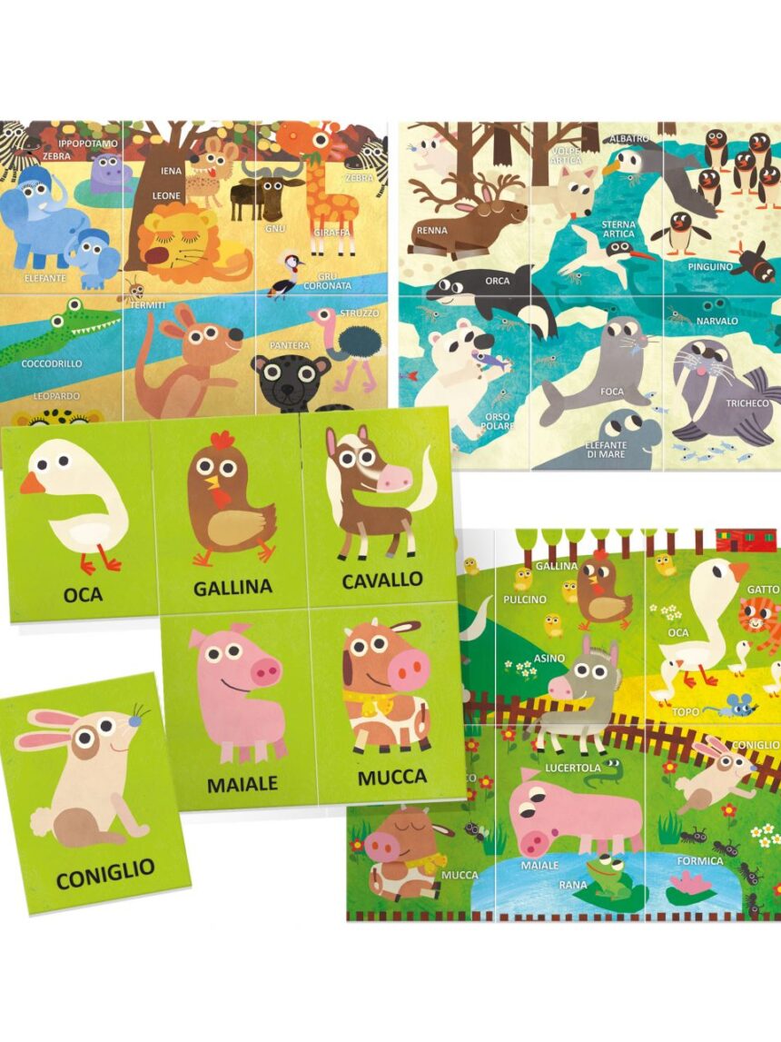 Flashcards enciclopedia animali montessori. scopri gli animali e i loro ambienti 2/4 anni - headu - Headu