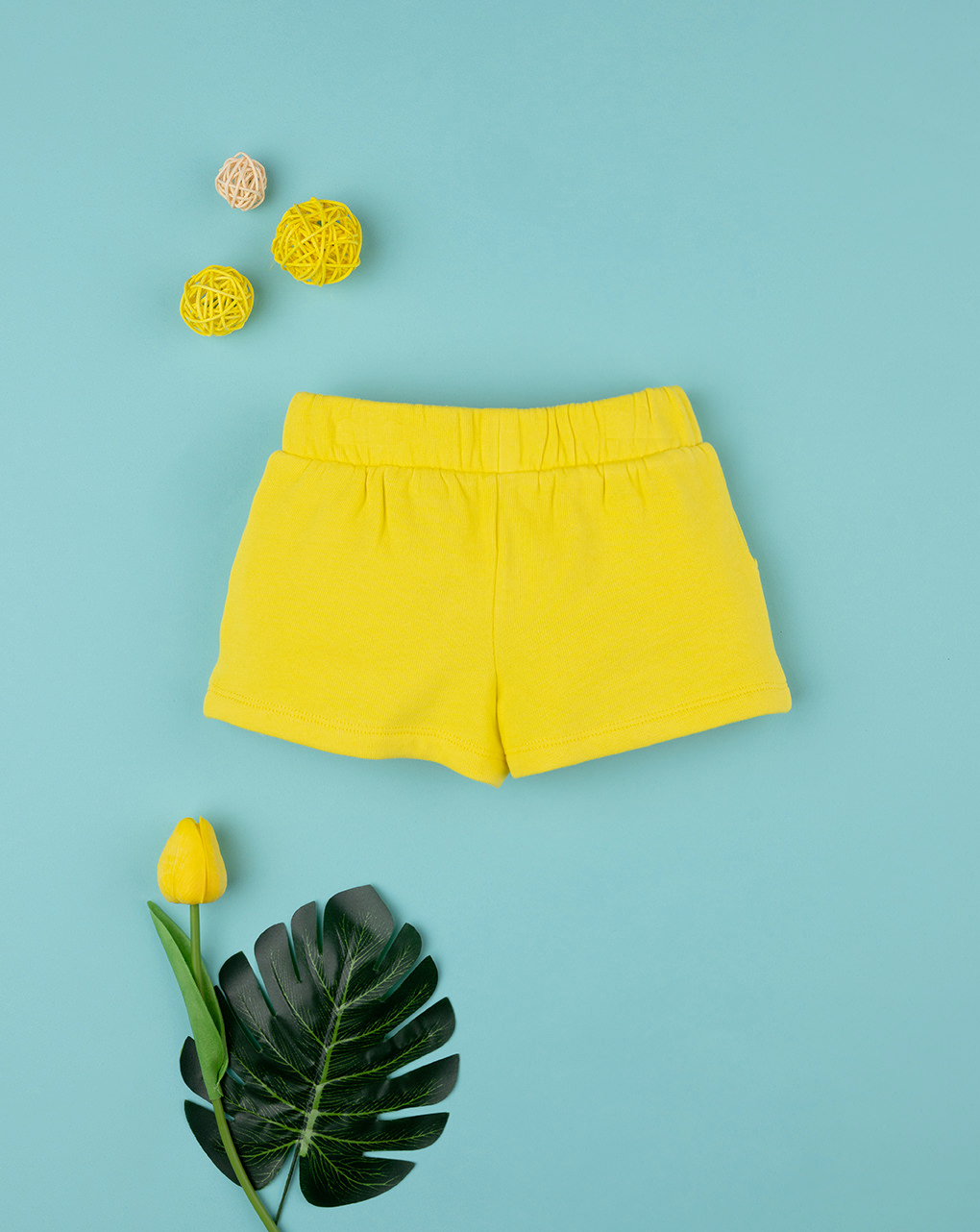 Shorts bimba giallo in spugna - Prénatal