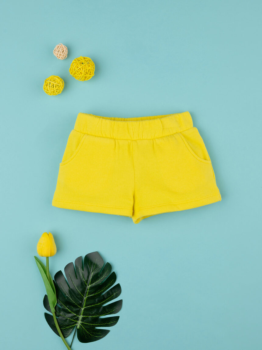 Shorts bimba giallo in spugna - Prénatal