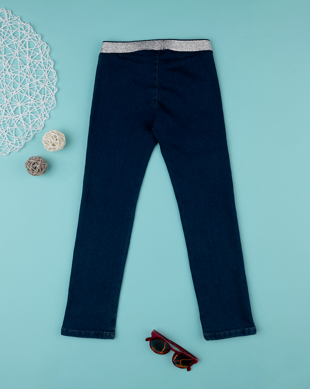 Pantaloni lunghi bambina blu con piping - Prénatal