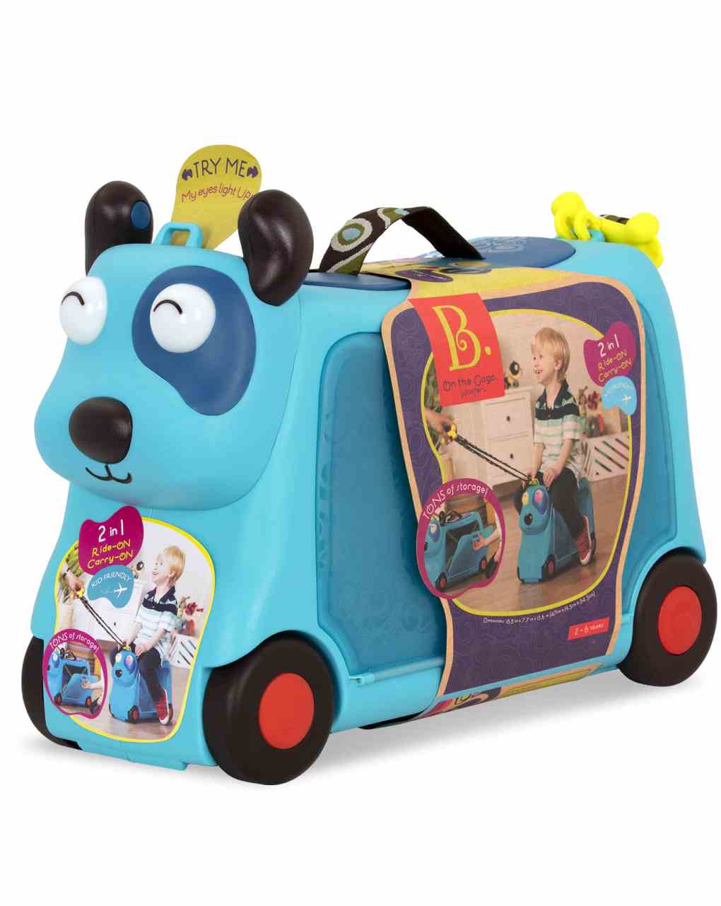 On the gogo woofer valigia cavalcabile per bambini 2+ anni - b.toys