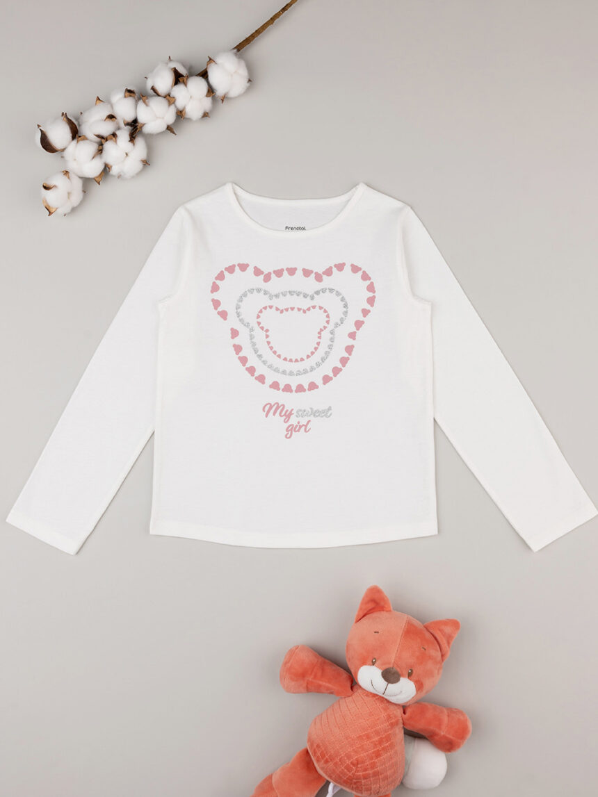 T-shirt bimba panna "teddy" - Prénatal