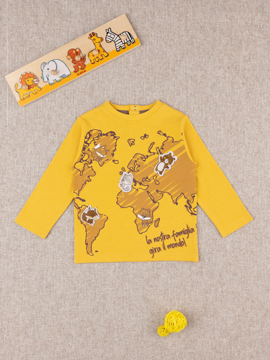 T-shirt bimbo wood giallo - Prénatal