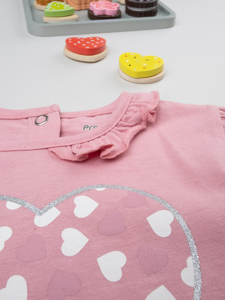 T-shirt bimba rosa "cuori" - Prénatal