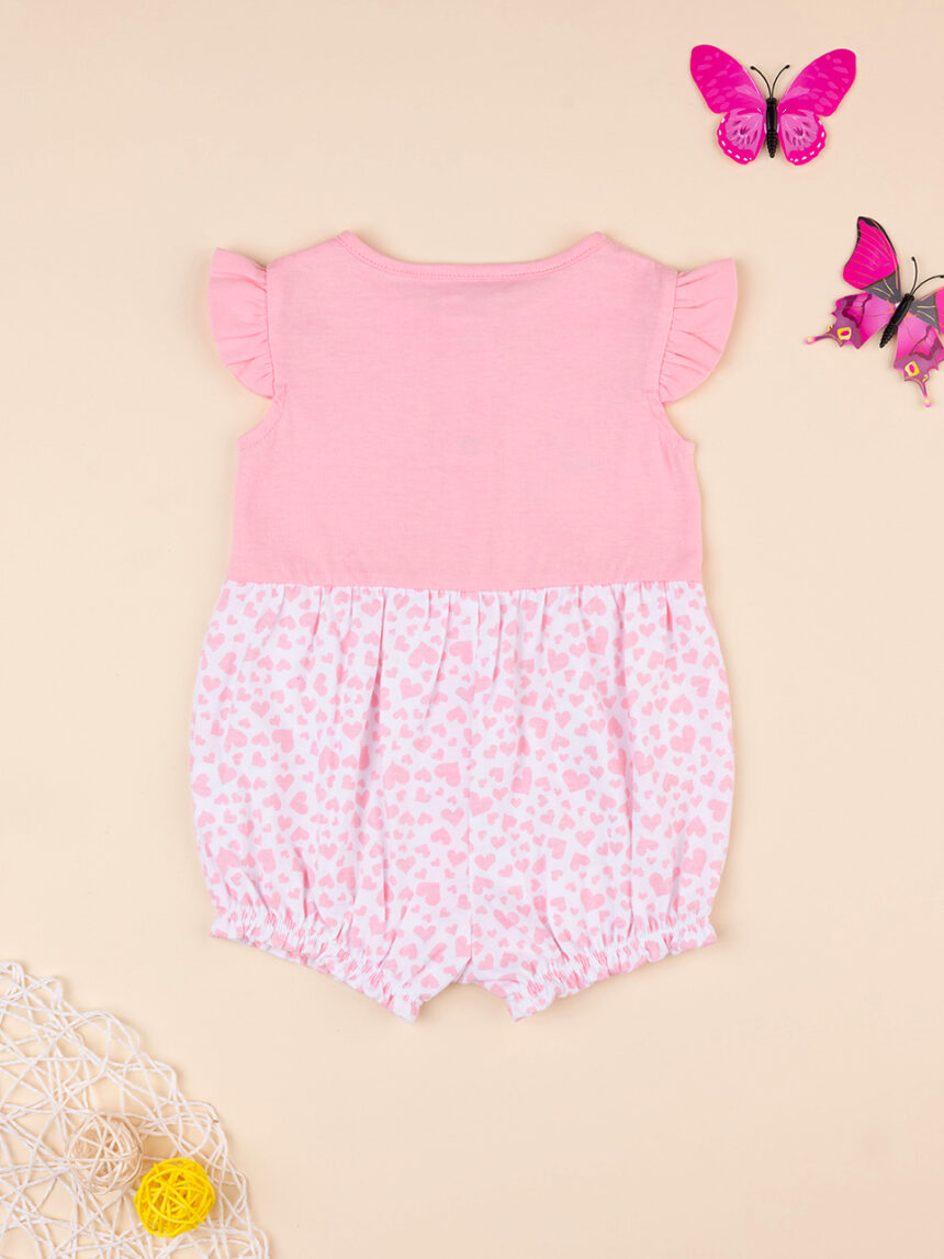 Pagliaccetto neonata rosa con fiori - Prénatal