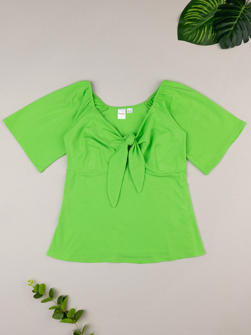 T-shirt allattamento con fiocco verde - Prénatal