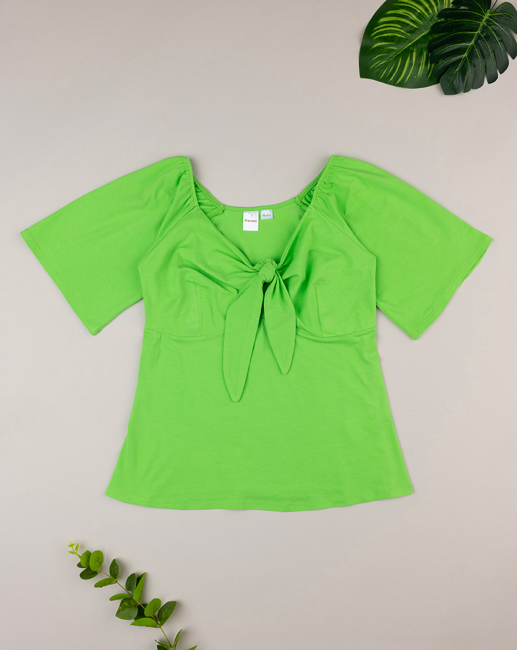 T-shirt allattamento con fiocco verde