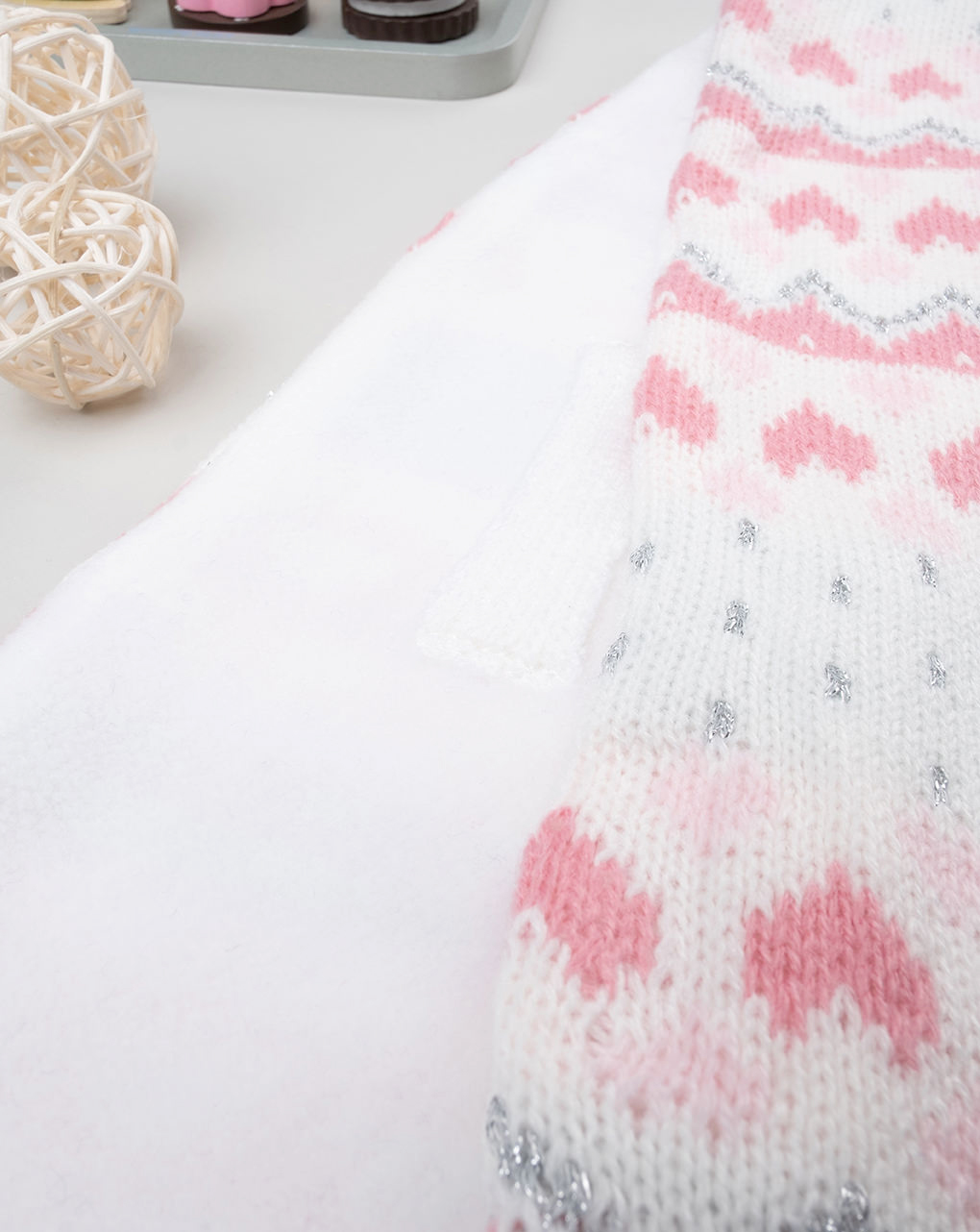 Sciarpa tricot bimba panna/rosa - Prénatal
