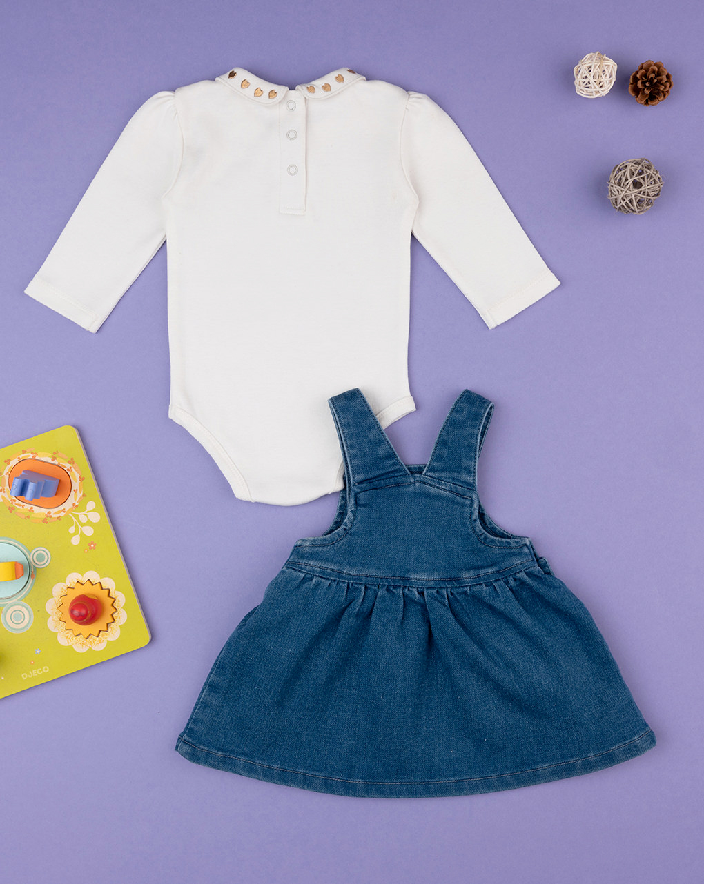 Completo scamiciato bimba denim - Prénatal