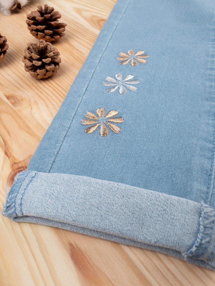 Pantalone denim light bimba ricamato - Prénatal