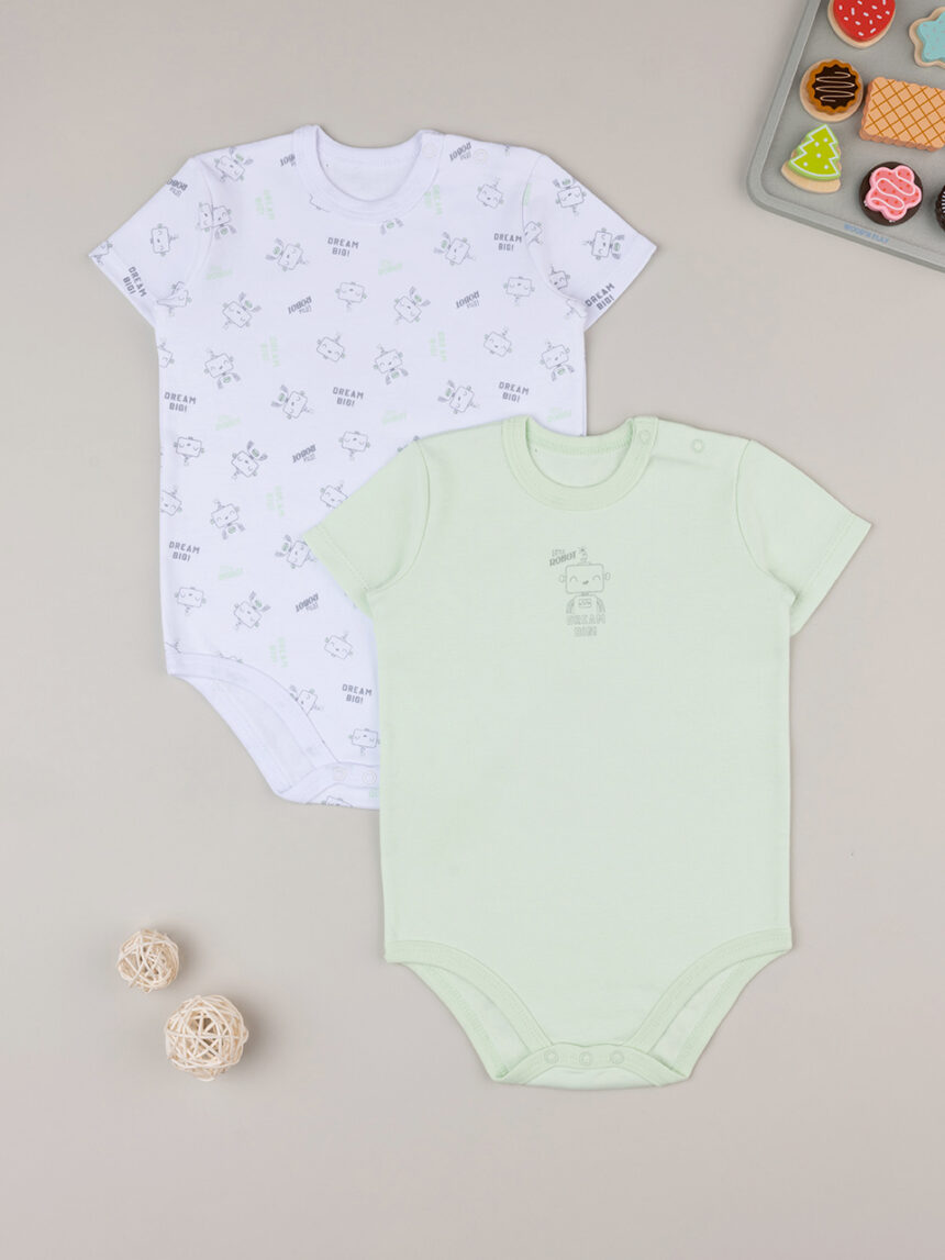 Pack 2 body bimbo robot organic cotton - Prénatal