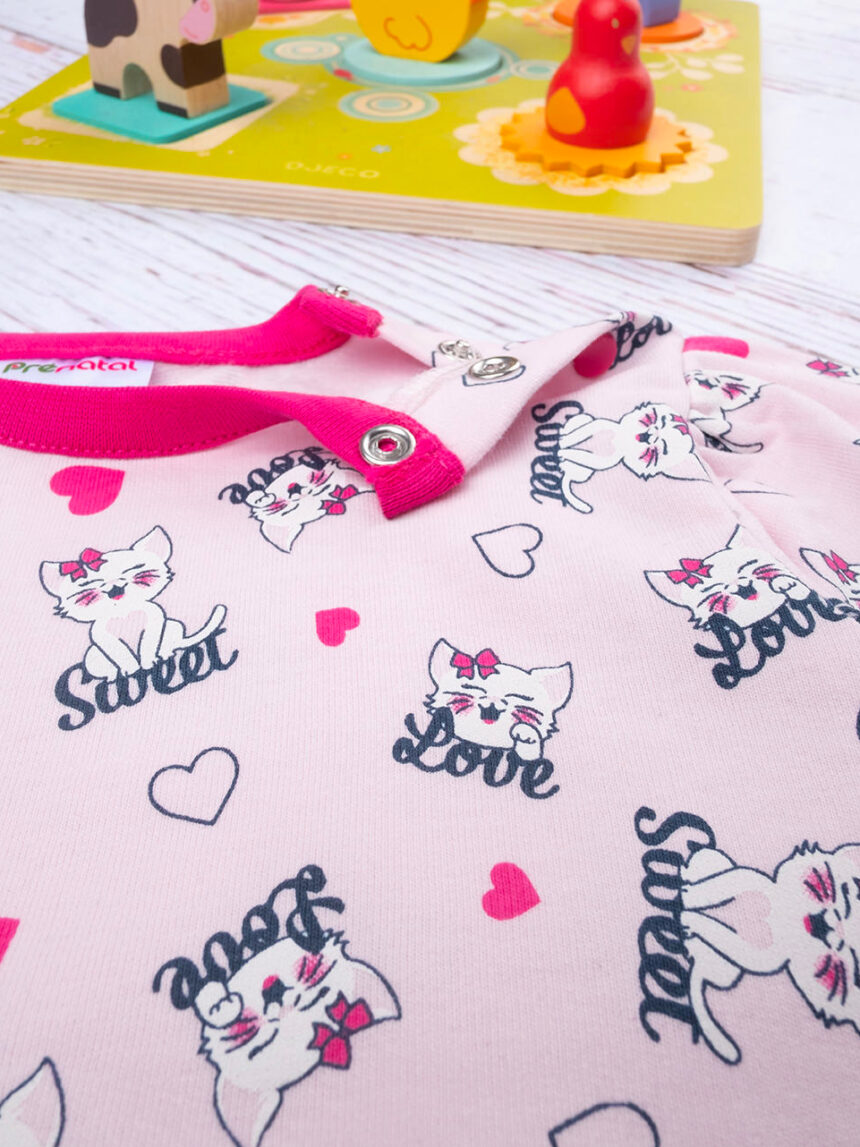 Pigiama bimba rosa "love" - Prénatal