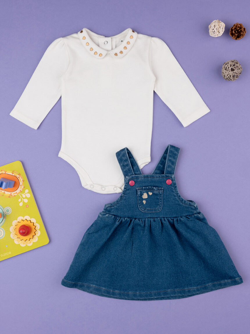 Completo scamiciato bimba denim - Prénatal