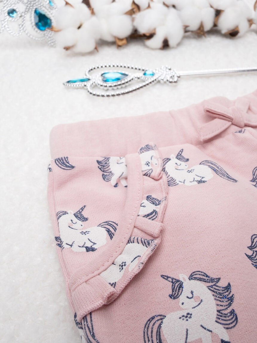 Pantalone felpato bimba "unicorni" - Prénatal