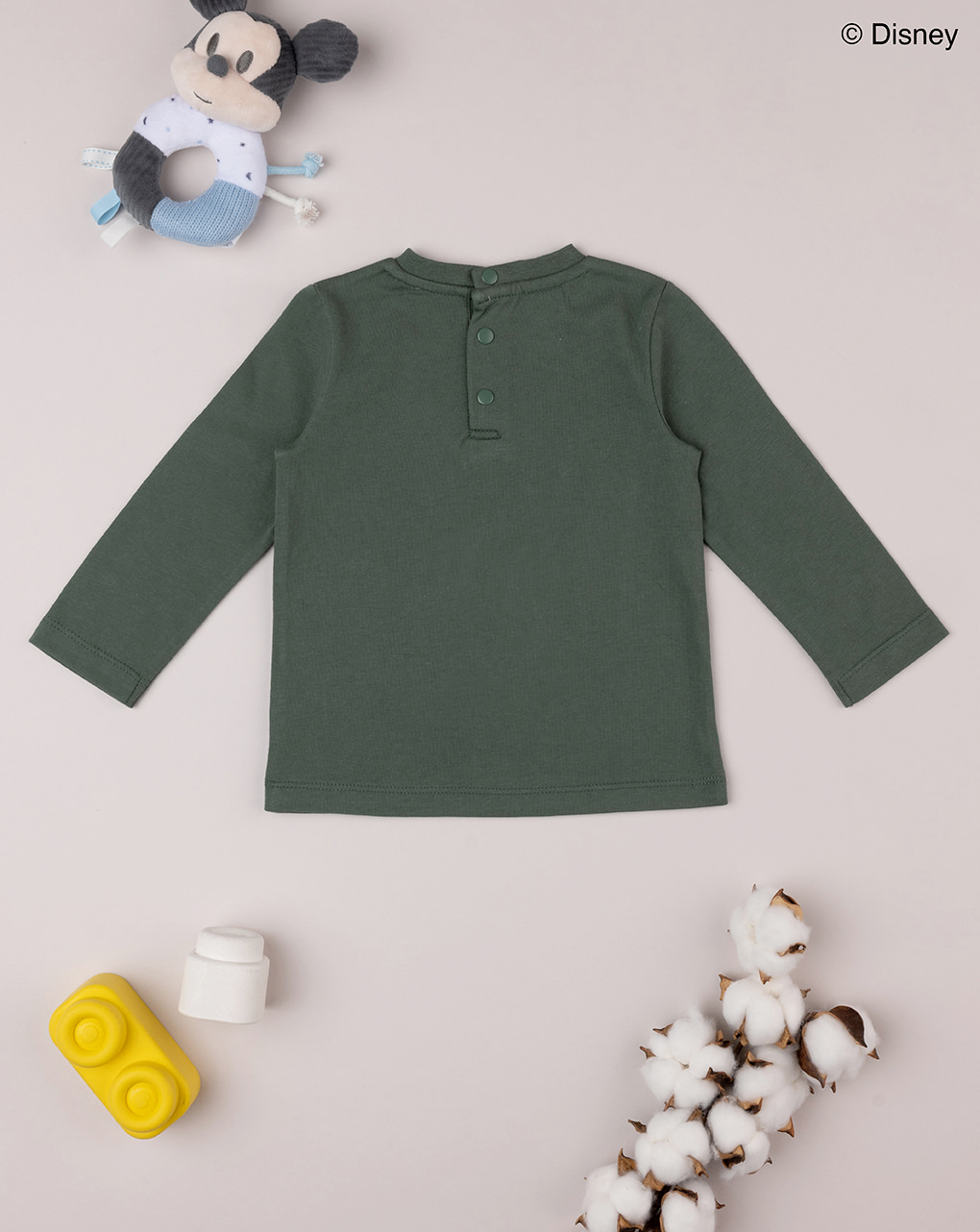 T-shirt bimbo verde "mickey mouse" - Prénatal