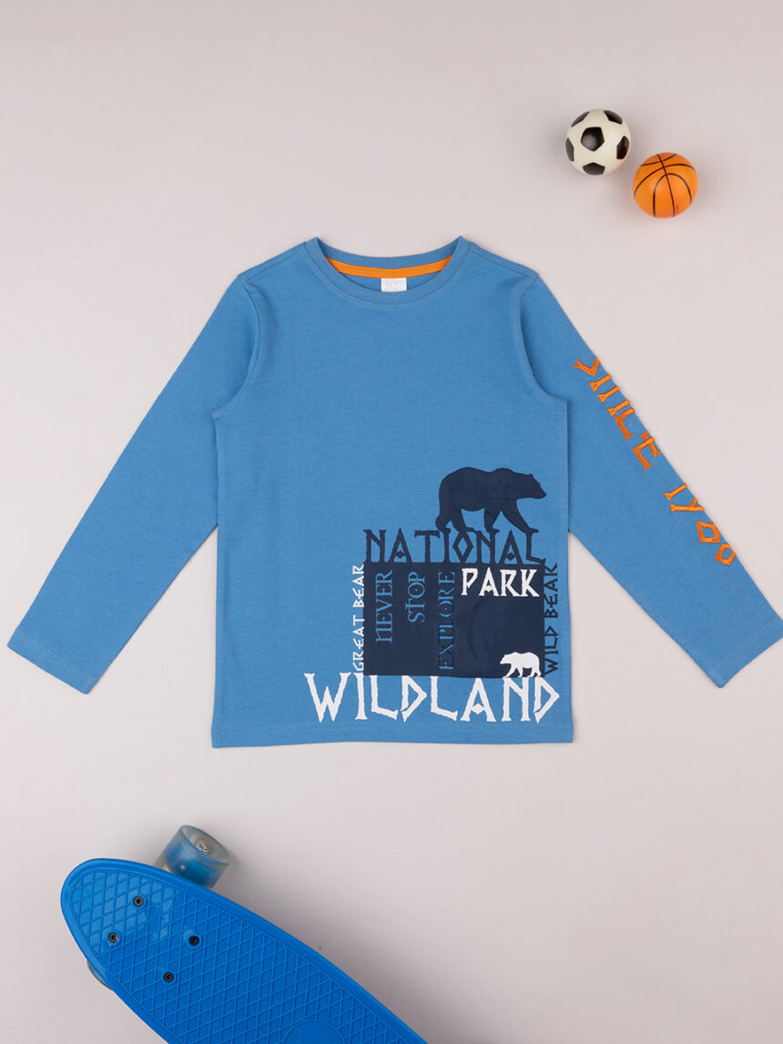 T-shirt bimbo azzurra "national park" - Prénatal