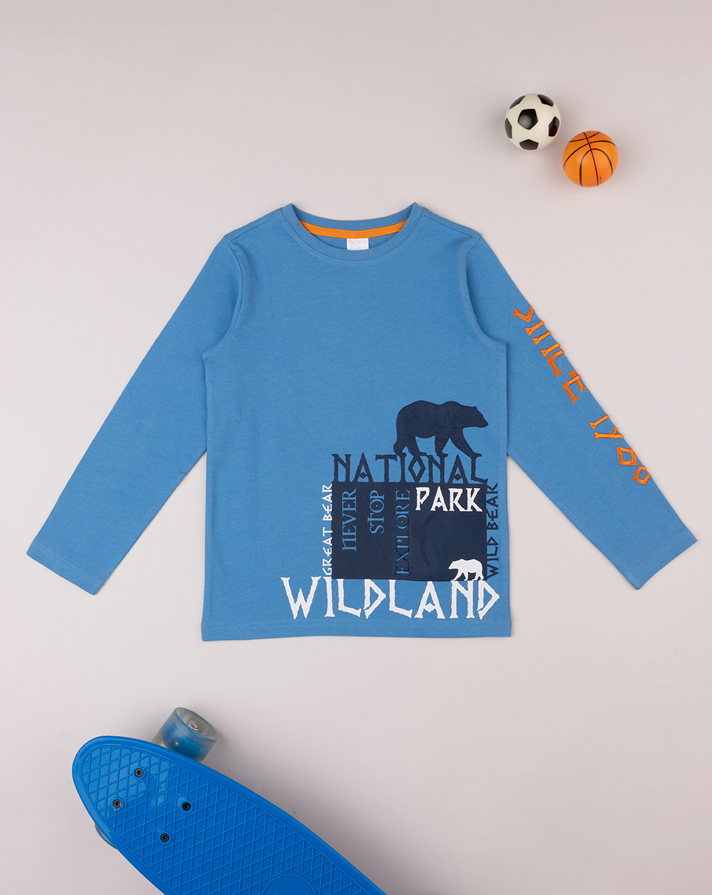 T-shirt bimbo azzurra "national park" - Prénatal