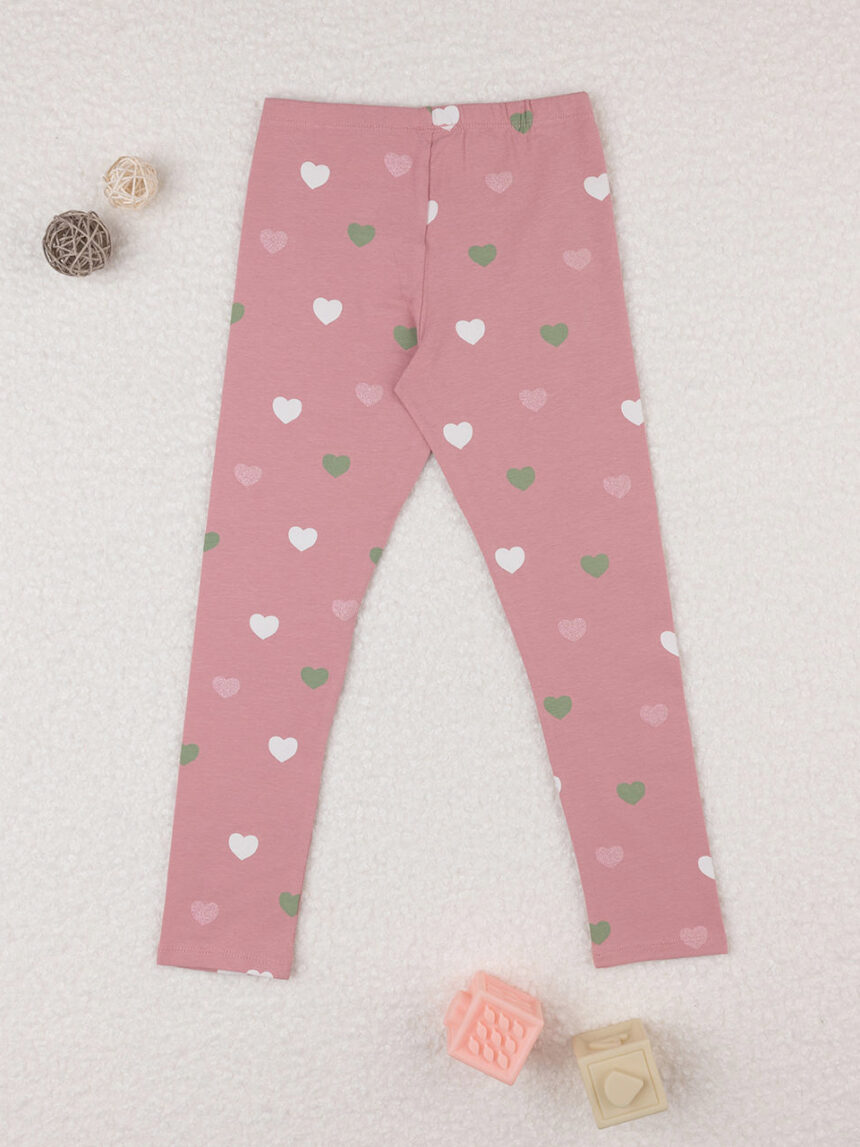 Legging bimba rosa "cuori" - Prénatal