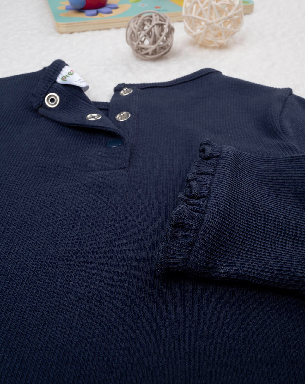 Maglia costina bimba blu - Prénatal