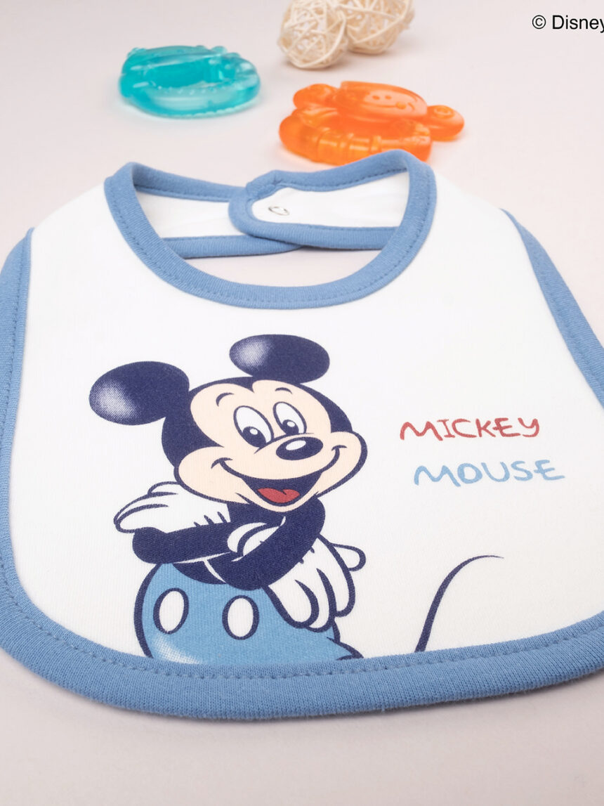 Bavaglino bimbo azzurro "mickey mouse" - Prénatal