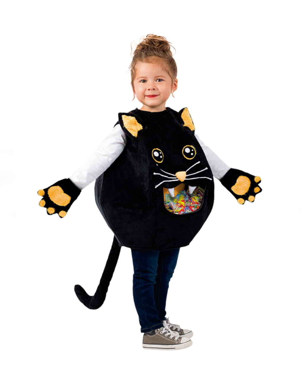Costume gattina nera portacaramelle da bambina 2/3 anni - rubie's - Rubie's