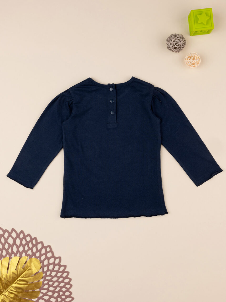 T-shirt blu bimba maniche lunghe con stampa - Prénatal