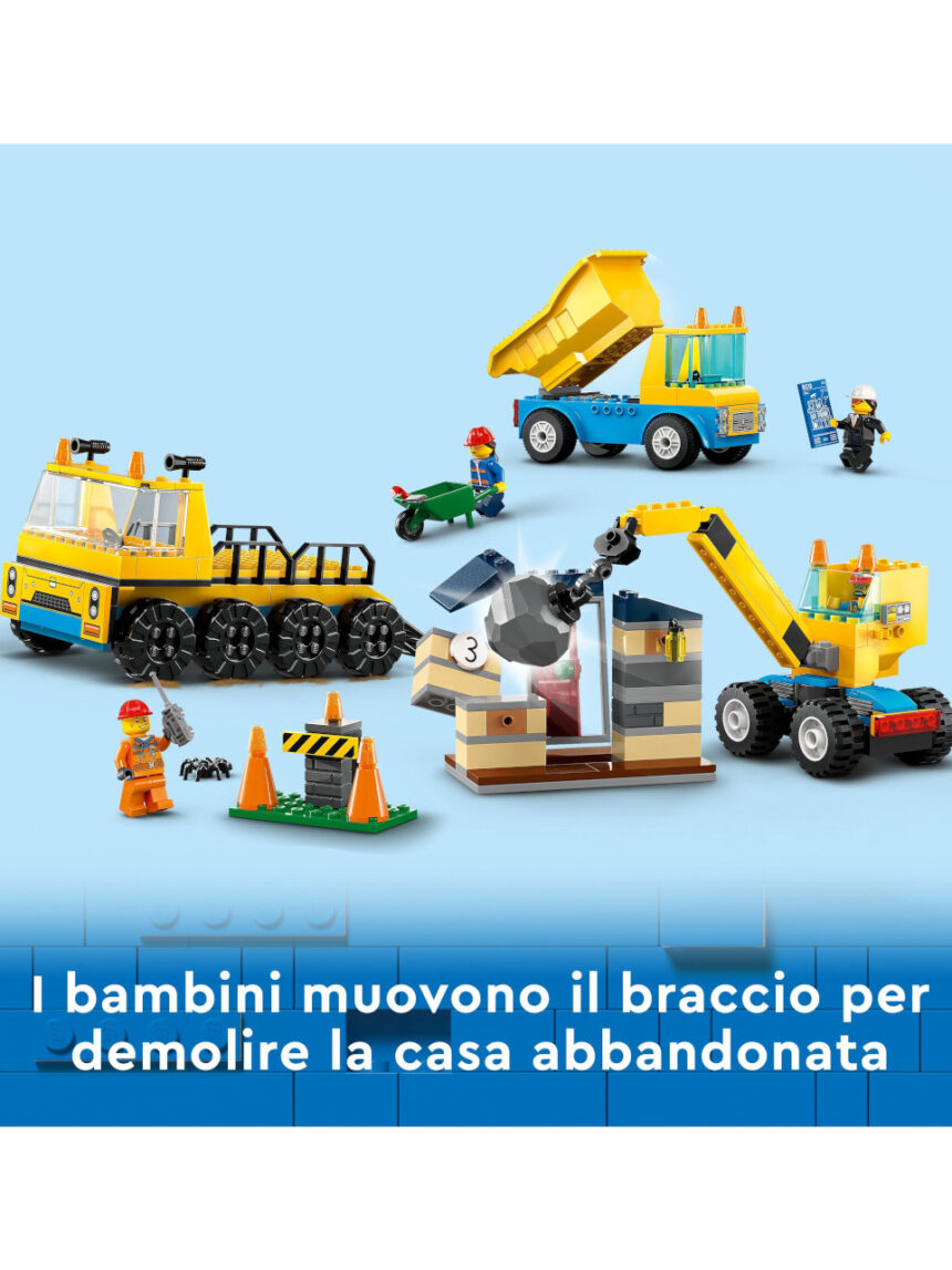 Camion da cantiere e gru con palla da demolizione 60391 -  lego city - LEGO