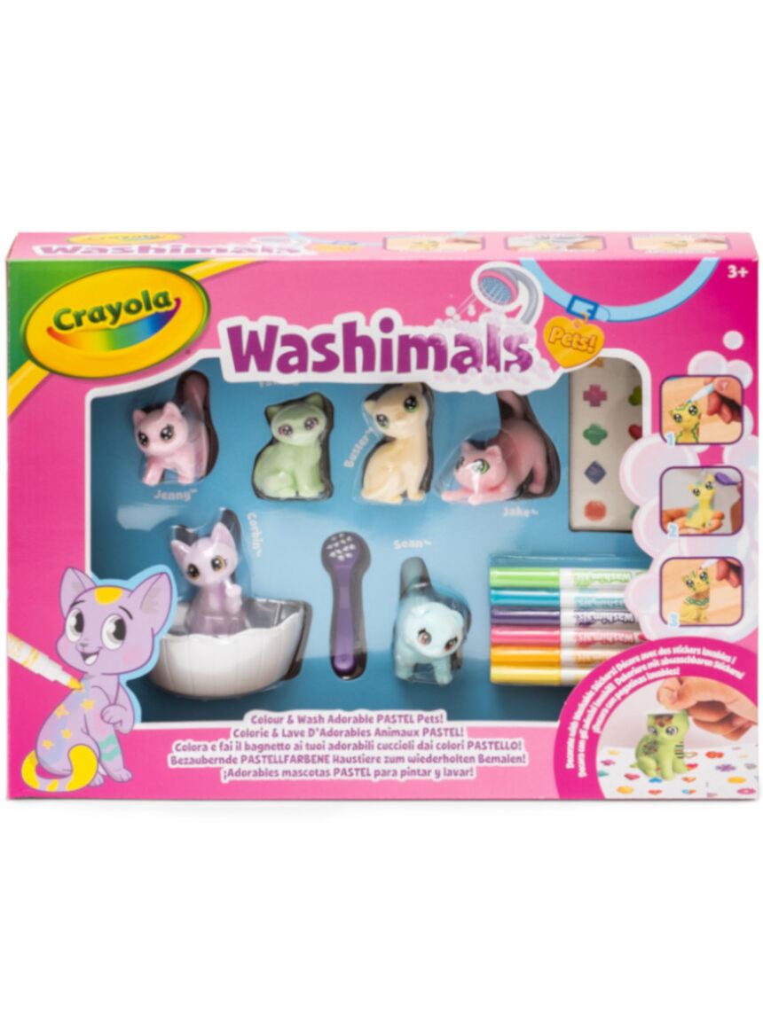 Set attività cuccioli dai colori pastello con adesivi - crayola washimals pets - Crayola