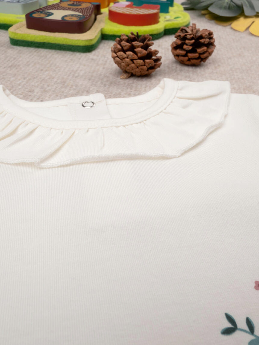 T-shirt bimba panna "fiori" - Prénatal