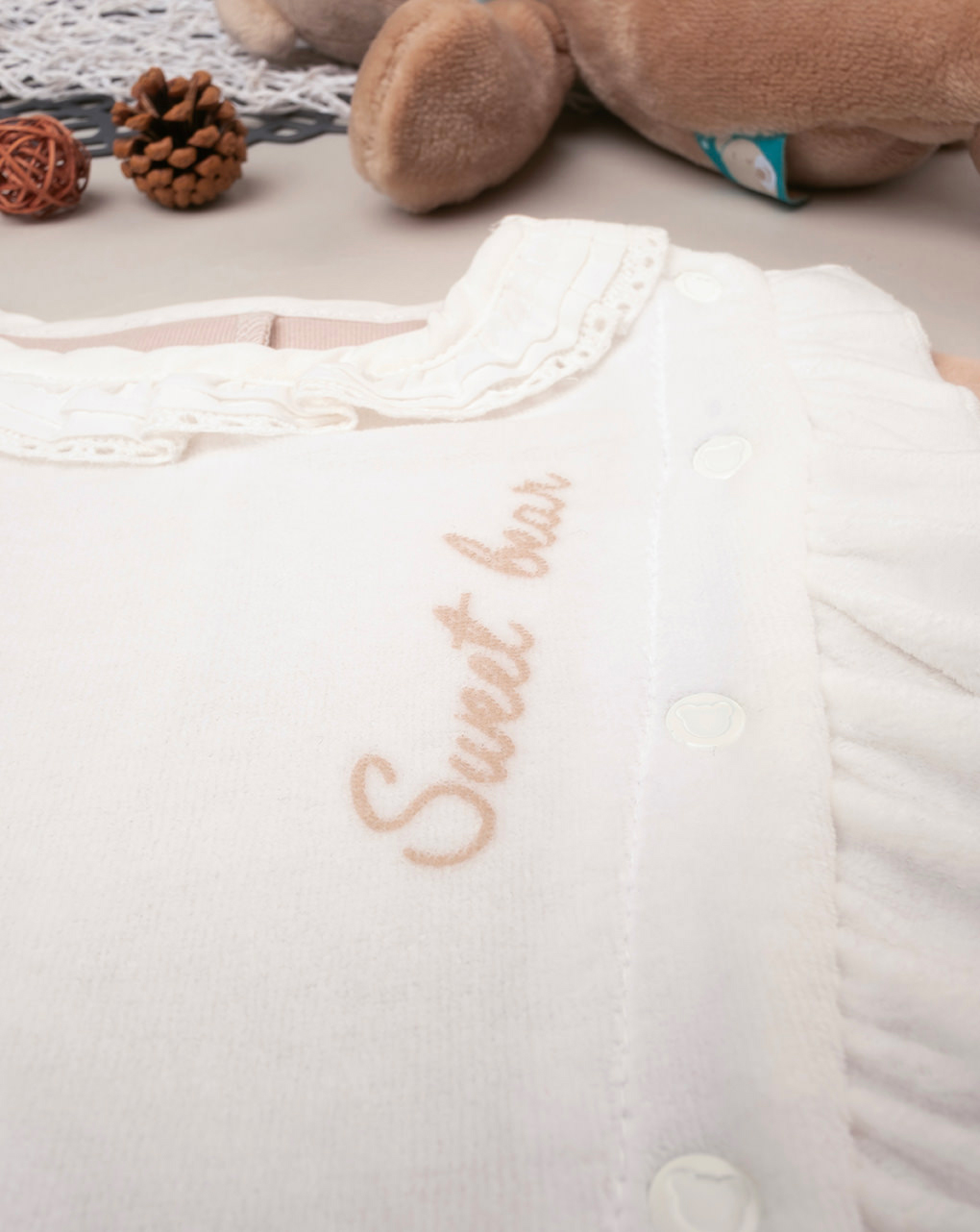 Tutina neonata elegante con rouches - Prénatal