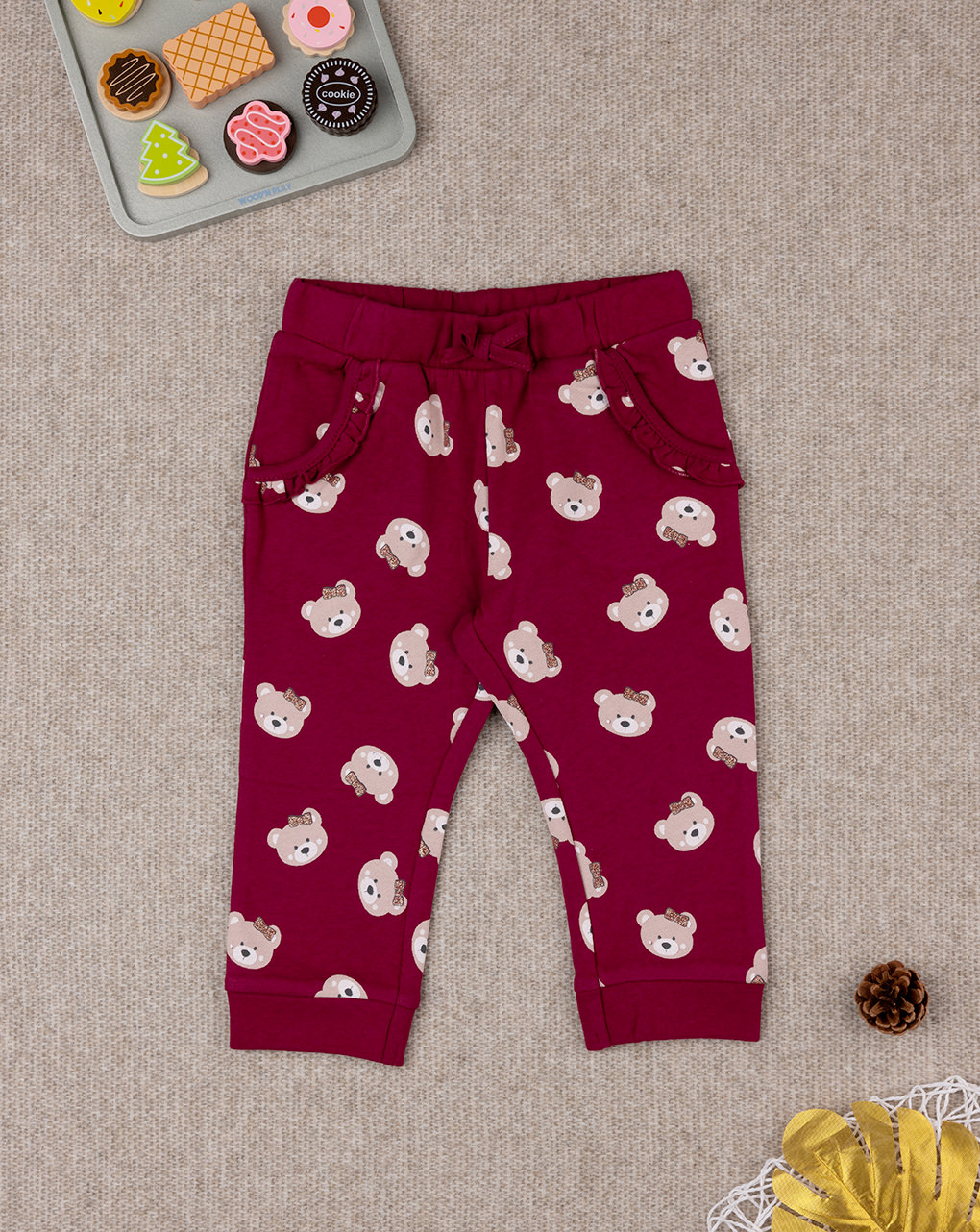 Pantalone felpato bimba bordeaux - Prénatal