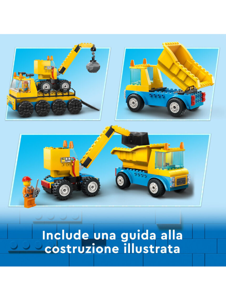 Camion da cantiere e gru con palla da demolizione 60391 -  lego city - LEGO