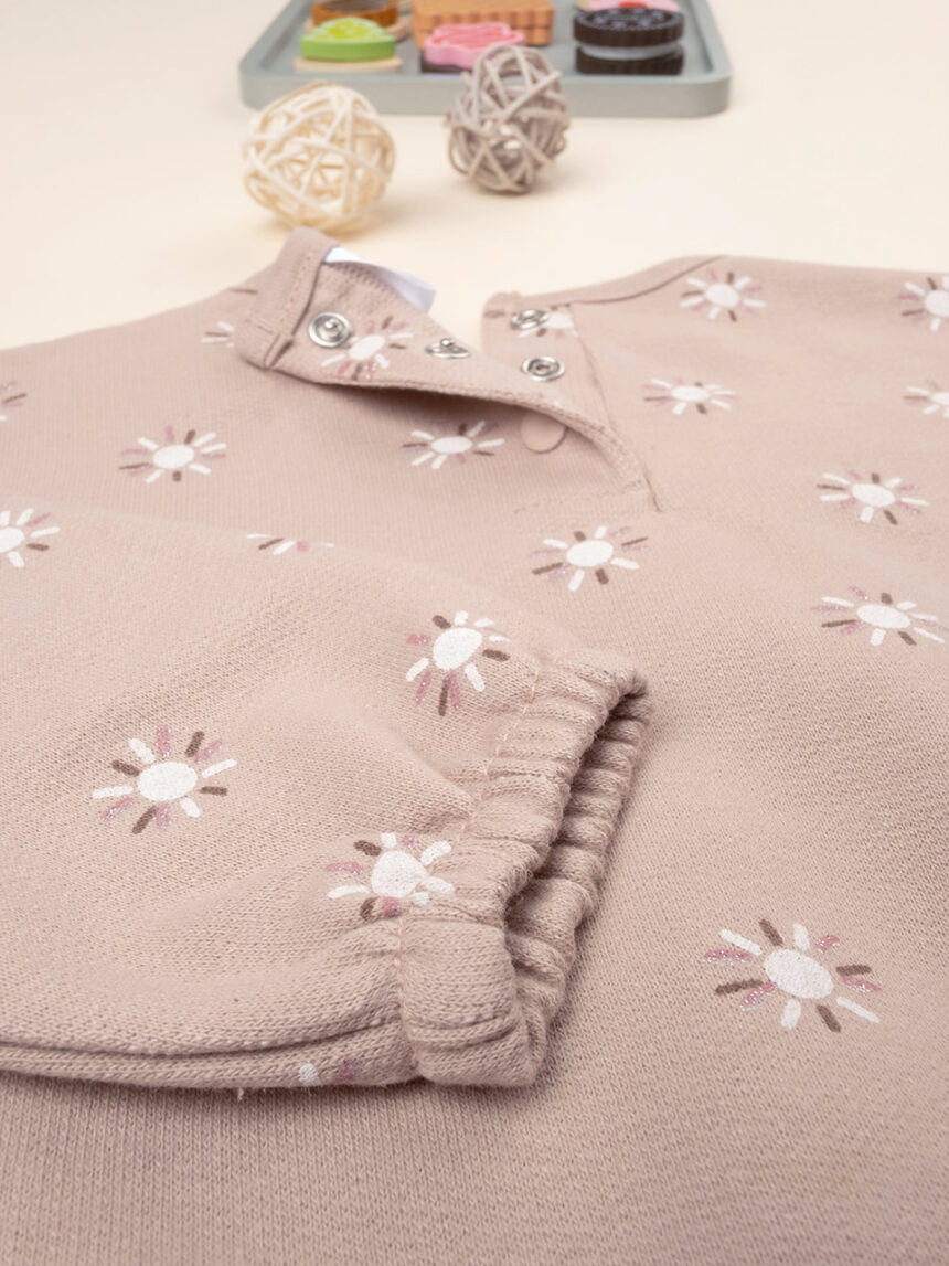 Maglia beige maniche lunghe bimba allover - Prénatal