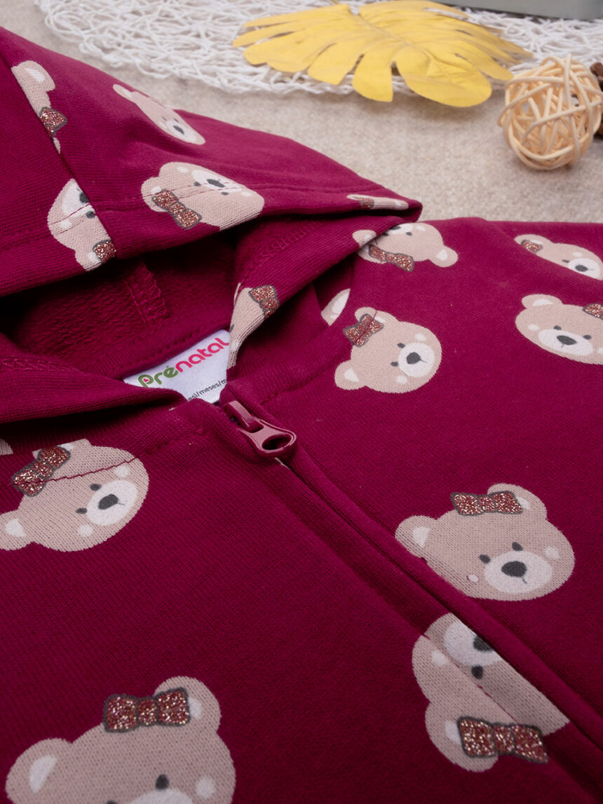Felpa bimba bordeaux "teddy" - Prénatal