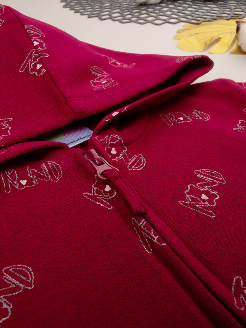Felpa bordeaux con cappuccio bambina - Prénatal