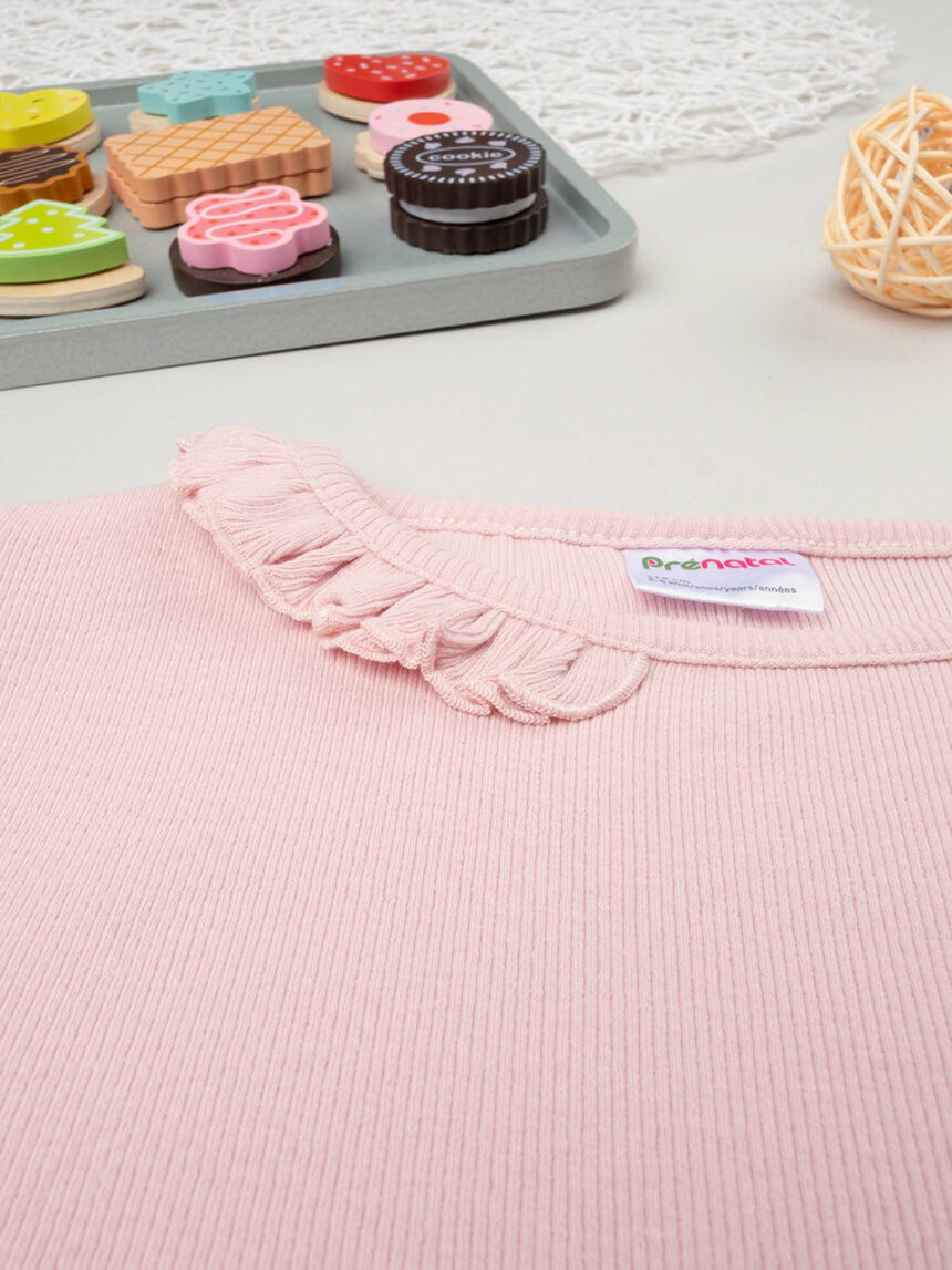 T-shirt maniche lunghe rosa bambina - Prénatal