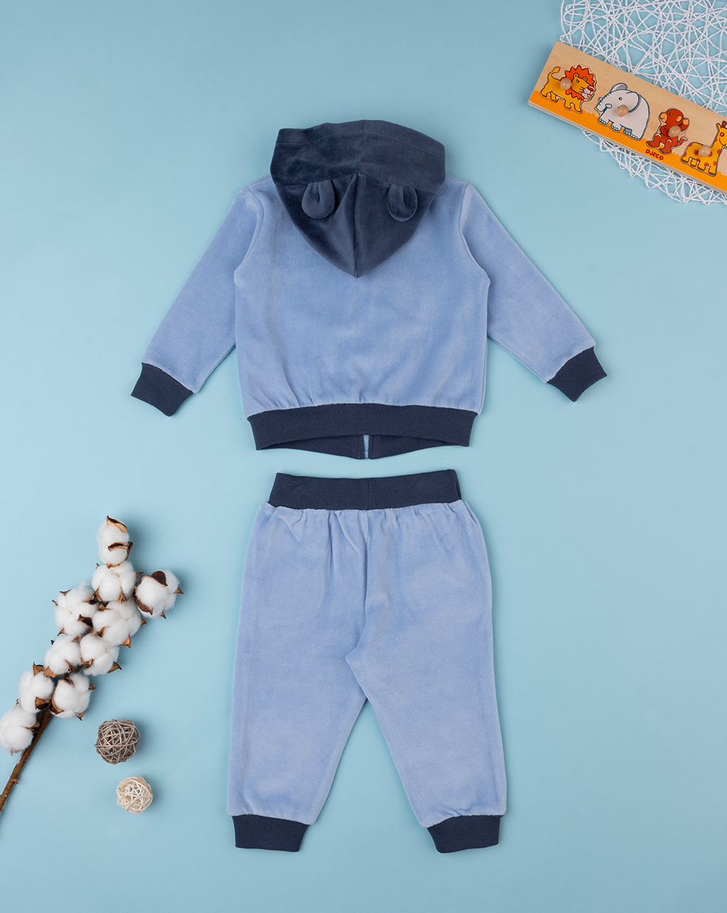 Completo jogging ciniglia bimbo azzurro - Prénatal