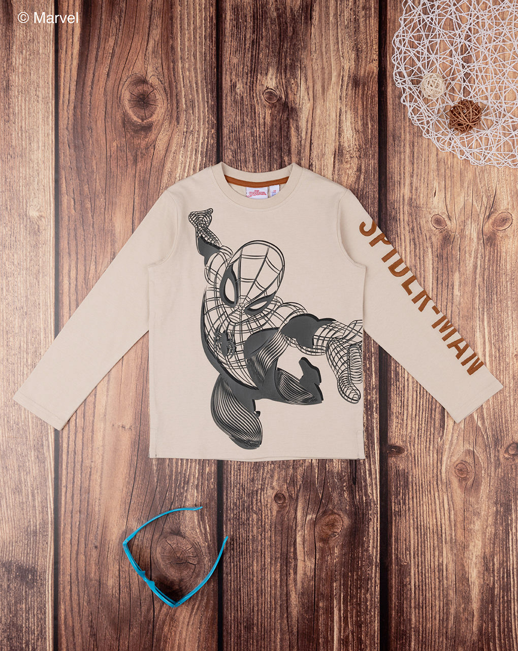 T-shirt bambino beige "spiderman"